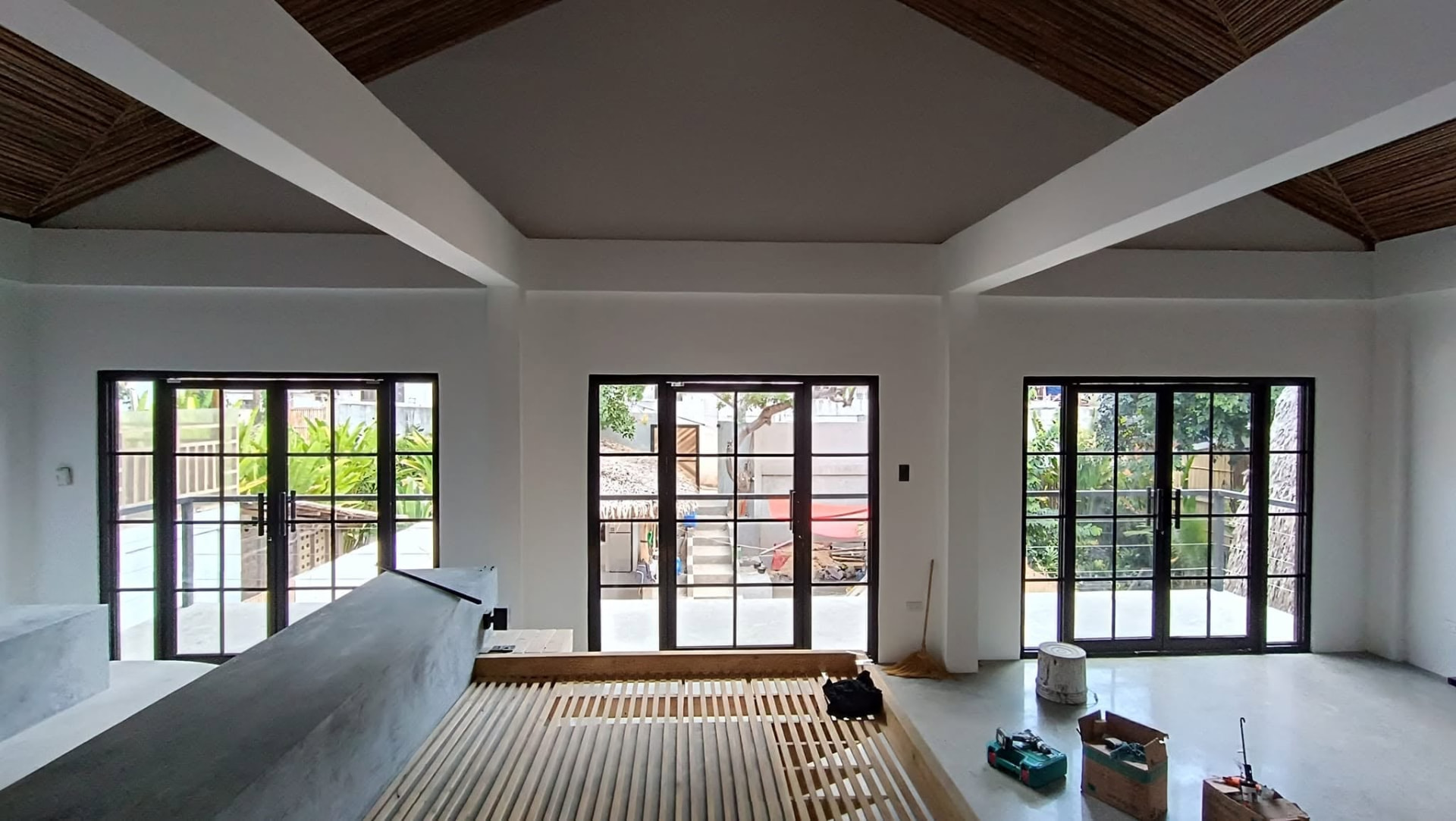 Black Grid French Doors